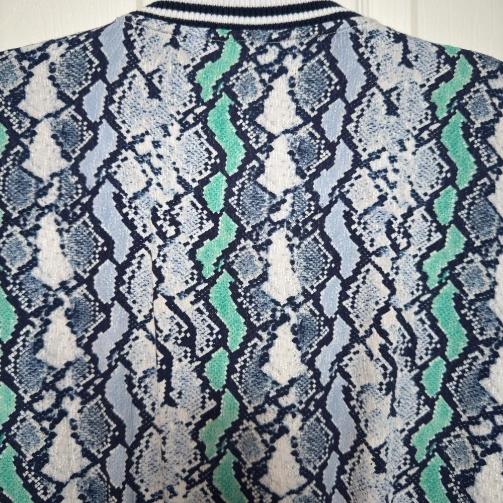 Jack by BB Dakota Blue and Green Snake Print Bomber Jacket Small - Picture 5 of 7